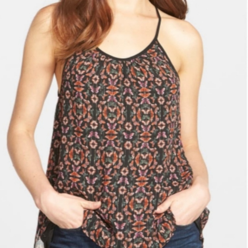 Rebecca Minkoff flowy, butterfly racerback tank